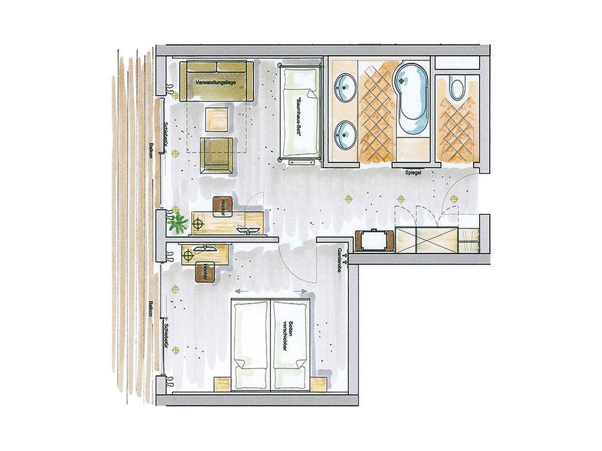 Doppelzimmer mit Balkon